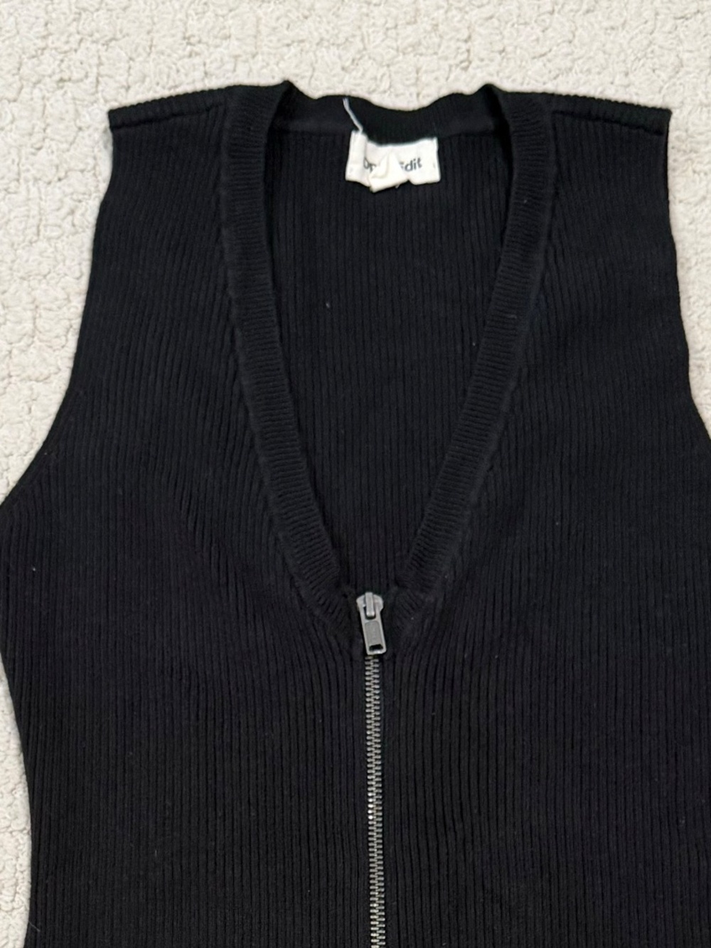 Open Edit Zipper Ribbed Knit Dress Size Small  - Picture 4 of 6
